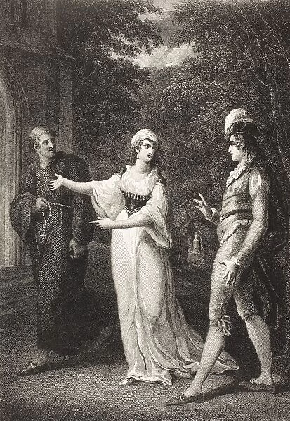 Twelfth Night, Or, What You Will. Act Iv. Scene Iii. OliviaA┼¢S Garden. Sebastian, Olivia And Priest. From The Boydell Shakespeare Gallery Published Late 19Th Century. After A Painting By William Hamilton