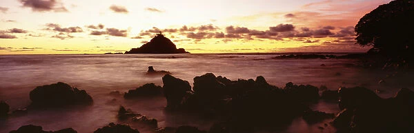 USA, Hawaii, Maui, View Of Alau Island From Hana Shore At Sunrise; Hana