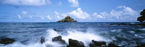 USA, Hawaii, Maui, View Of Alau Islet From Hana Shore; Hana