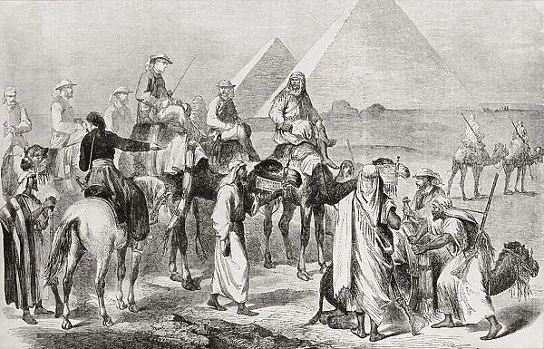 Victorian Tourists At The Pyramids Of Giza, Egypt In The Nineteenth Century. From Edward Vii His Life And Times, Published 1910