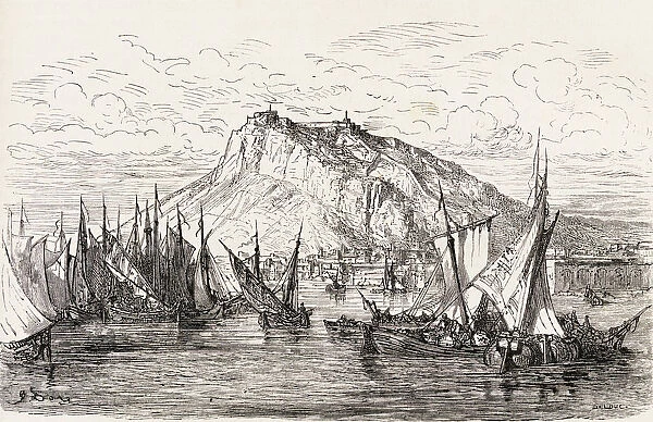 A View Of Alicante, Spain In The 19Th Century. From El Mundo En La Mano, Published 1878