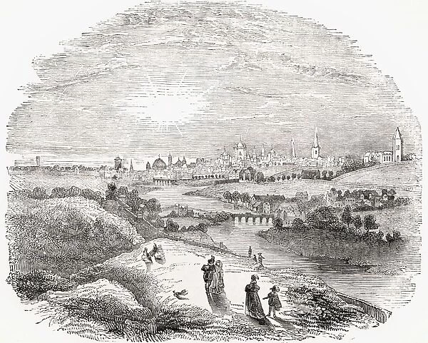 View Of Dublin Ireland In The 17Th Century From Old Englands Worthies By Lord Brougham And Others Published London Circa 1880 s
