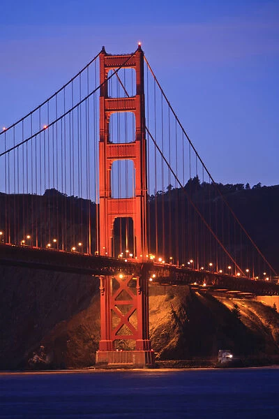 View Of Golden Gate Bridge At Dusk; San Francisco California United States Of America