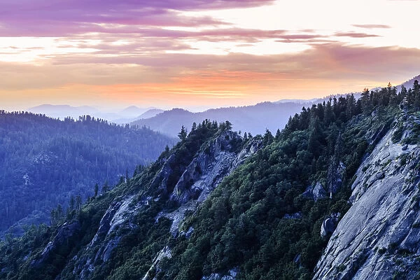 View From Moro Rock At Dusk, Sequoia National Park; California, United States Of America