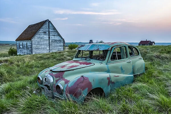 Vintage car on a farmstead