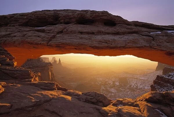 Washer Woman Arch Seen Through Mesa Arch, Canyonlands National Park, Island In The Sky District, Utah, Usa