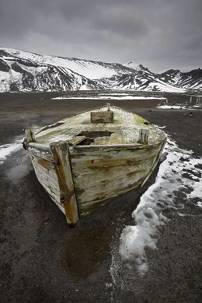 Water Boat Ruins And Artifacts Of A Norwegian Whaling Station Abandoned In 1931, Whalers Bay On Deception Island, Antarctic Archipelago