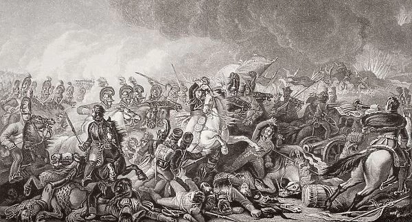 Waterloo. The Decisive Charge Of The Guards, 18 June 1815. Engraved By W M Lizars After Luke Glennel. From The Book 'Illustrations Of English And Scottish History'Volume Ii
