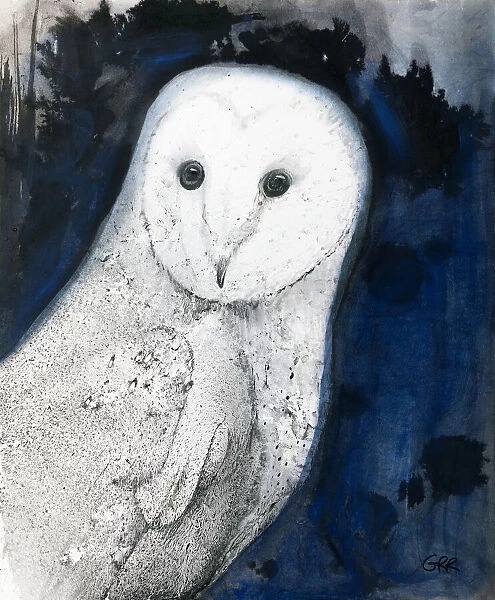 White Owl Painted Portrait