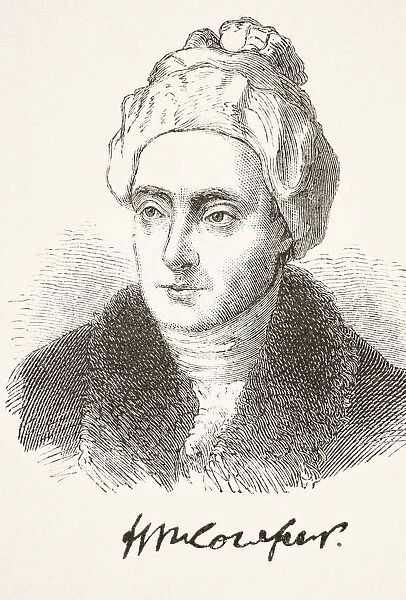 William Cowper 1731- 1800. English Poet. From The National And Domestic History Of England By William Aubrey Published London Circa 1890