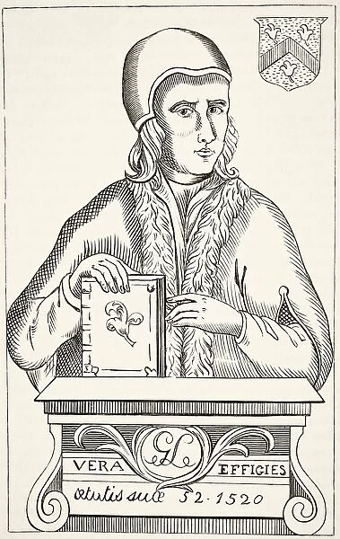 William Lilye Or Lily Circa 1468 To 1522. English Classical Grammarian And Scholar. From The National And Domestic History Of England By William Aubrey Published London Circa 1890