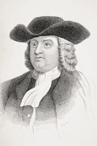 William Penn 1644-1718 English Quaker Leader From Old Englands Worthies By Lord Brougham And Others Published London Circa 1880 s