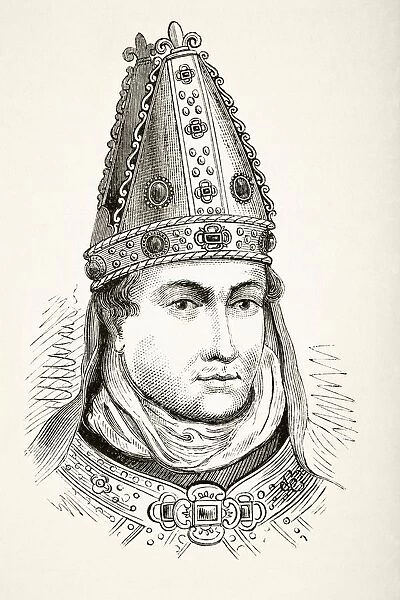 William Of Wykeham 1320 To 1404. Bishop Of Winchester, Chancellor Of England. From The National And Domestic History Of England By William Aubrey Published London Circa 1890