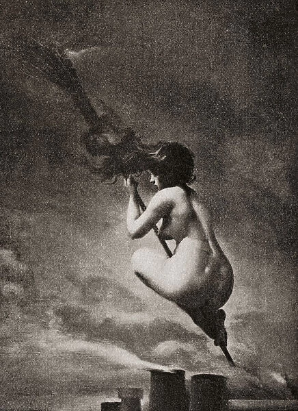 The Witch On Her Broomstick, After A Work By L. r. Falero. From Illustrierte Sittengeschichte Vom Mittelalter Bis Zur Gegenwart By Eduard Fuchs, Published 1909