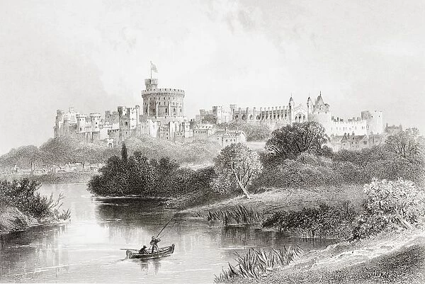 Wndsor Castle Windsor England From The Gallery Of Geography Published London Circa 1872