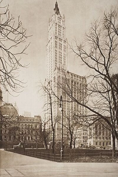 The Woolworth Building, New York. From The Book The Outline Of History By H. G. Wells Volume 2, Published 1920