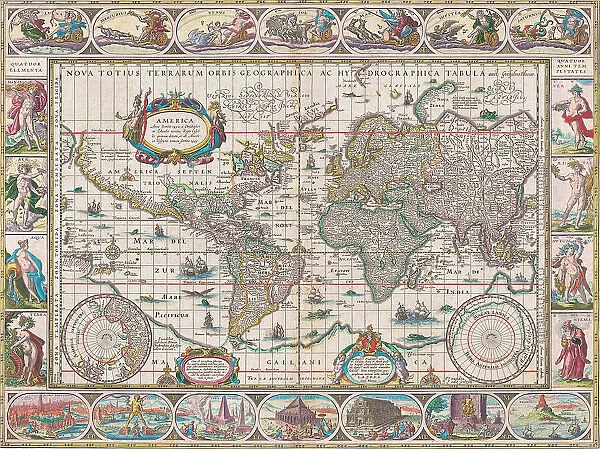World Map 17th Century 1634 1635 Willem Blaeu