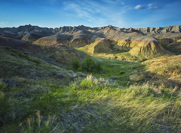 The yellow mountain region in badlands national park; south dakota united states of america