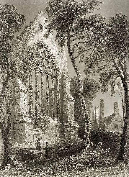 Youghall Abbey, County Cork, Ireland. Residence Of Sir Walter Raleigh. Drawn By W. H. Bartlett, Engraved By E. J. Roberts. From 'The Scenery And Antiquities Of Ireland'By N. P. Willis And J. Stirling Coyne. Illustrated From Drawings By W. H. Bartlett. Published London C. 1841
