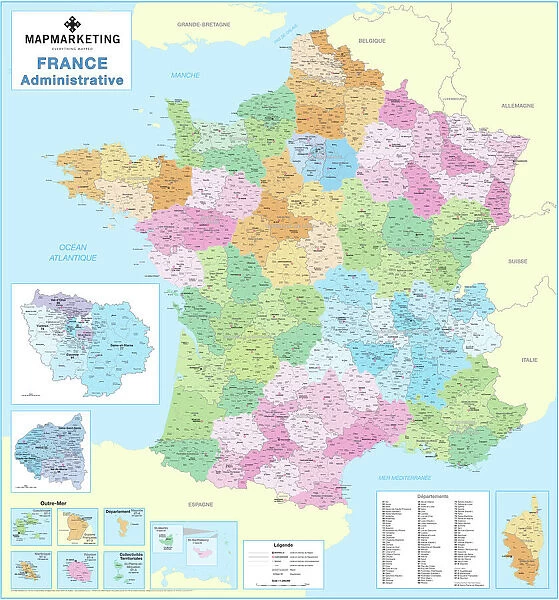 France Administrative Political Map
