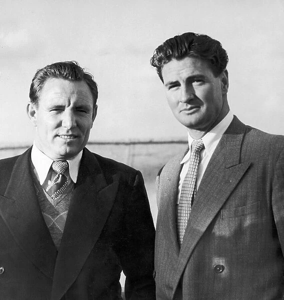 Australian fast bowler Ray Lindwall and Keith Miller. 16th April 1953