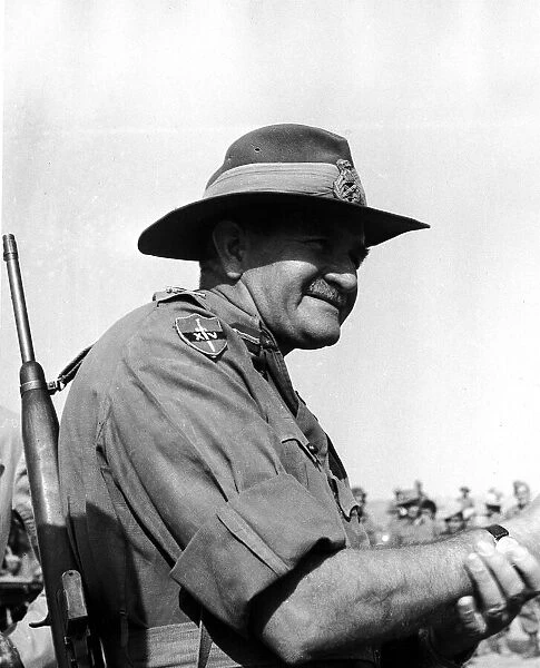 General Slim commander of the British Fourteenth Army in Burma in World War 2 on his