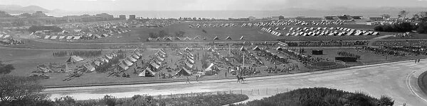 The Indian army camp on the race course at Marseilles, France. September 1914