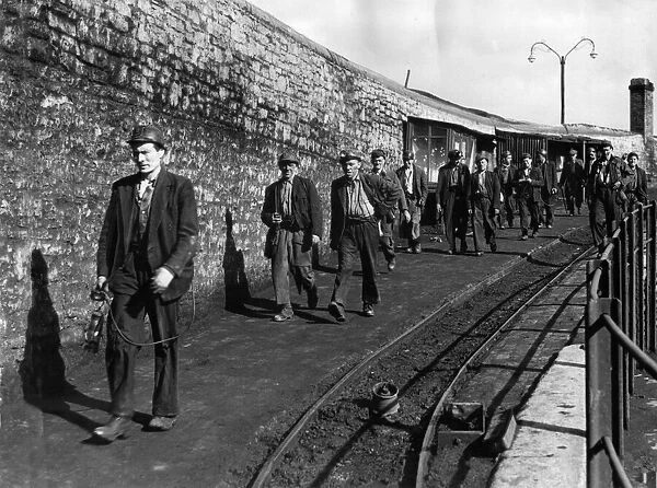Miners leaving Whitburn Colliery in July 1954