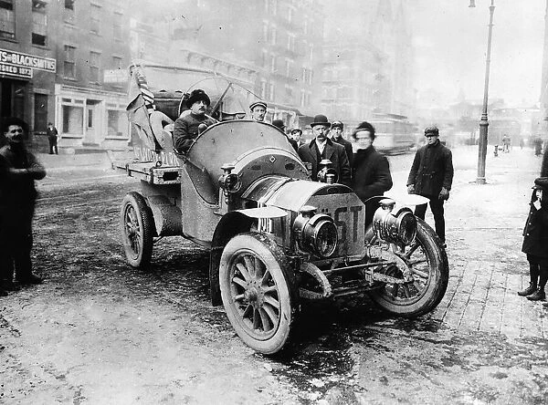 The New York to Paris motor race of 1908. The race