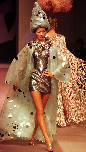 Paco Rabanne Fashions Paris Fashion Week January 1998 A model presents this look