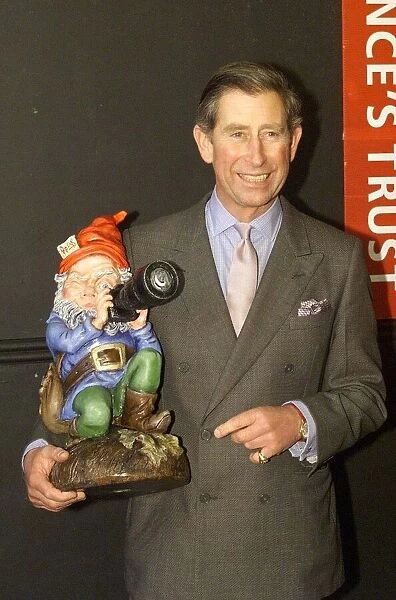 Prince Charles and a garden gnome, November 1998 The gnome was a 50th birthday gift
