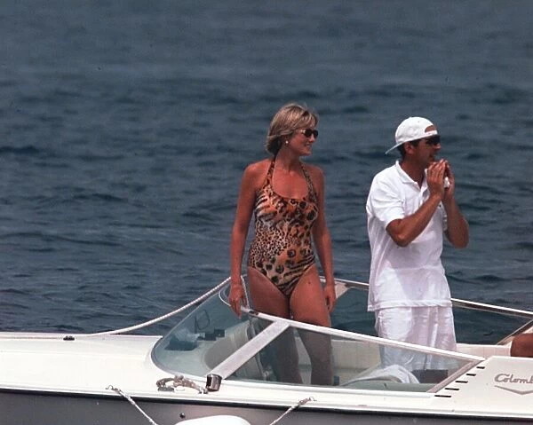 Princess Diana on holiday in St Tropez Southern France July 1997