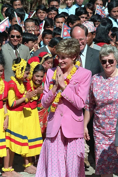 PRINCESS OF WALES AND BARONESS LYNDA CHALKER DURING VISIT TO NEPAL 1993