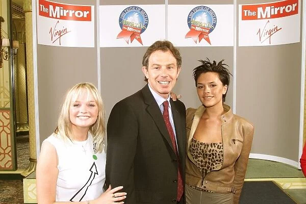 Tony Blair is pictured with members of the Spice Girls May 1999 Emma Bunton
