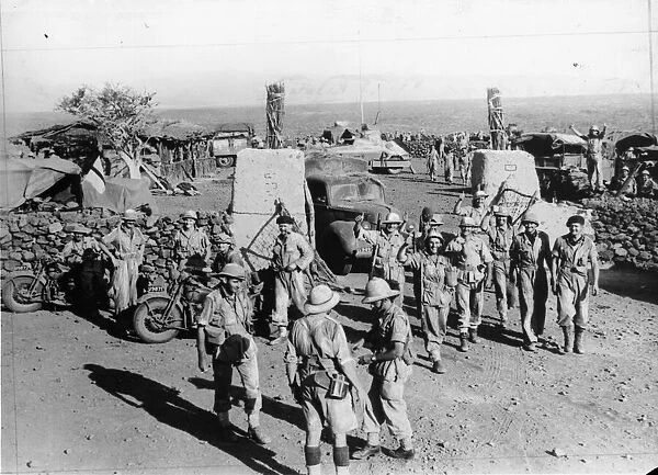 Triumphant South African troops coming through the entrance to Hobok Fort in Abyssinia a