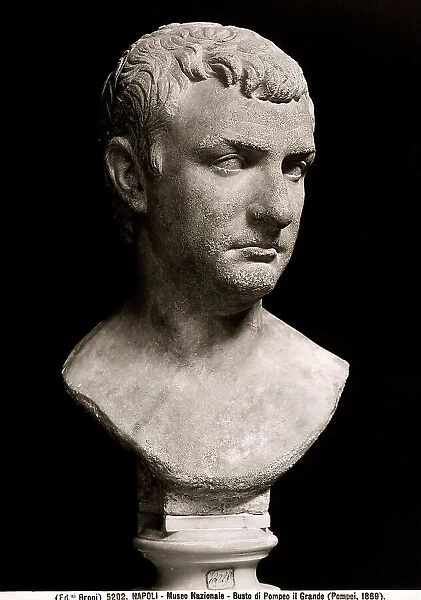 Bust of Roman general and politician, Pompeius Magnus, originally from Pompei, located at the National Archaeological Museum in Naples