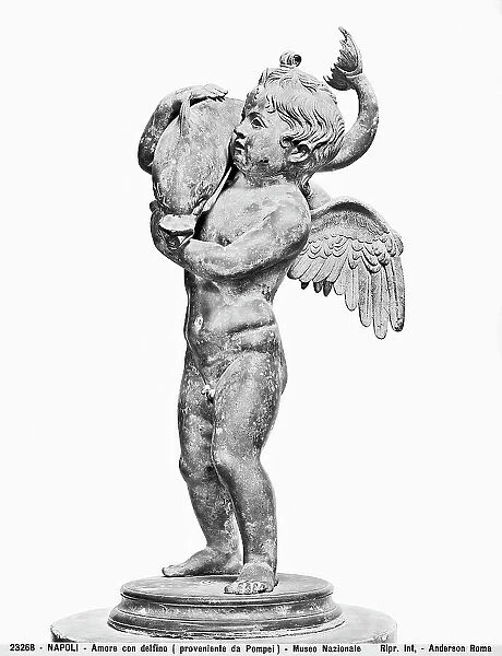 Cupid with Dolphin, bronze statuette from Pompeii preserved in the National Archaeological Museum of Naples