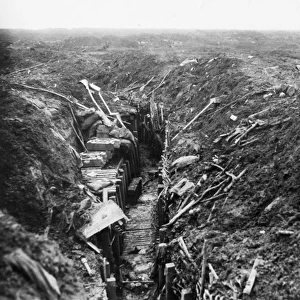 Abandoned trench on the Western Front, WW1