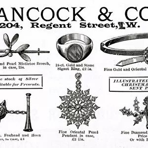 Advert for Hancock & Co. novelty jewellery 1890 Advert for Hancock & Co