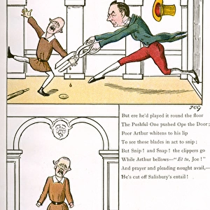 Arthur James Balfour has hands cut off by Joseph Chamberlain