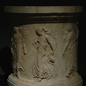 Base with maenads dancing