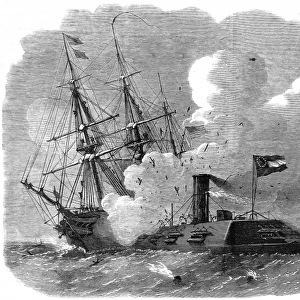 The Civil War in America: naval engagement in Hampton Roads