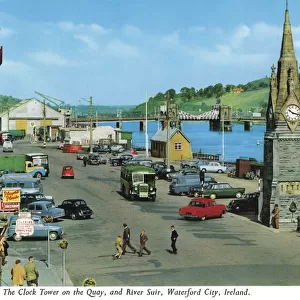 Clock Tower on Quay and River Suir, Waterford City