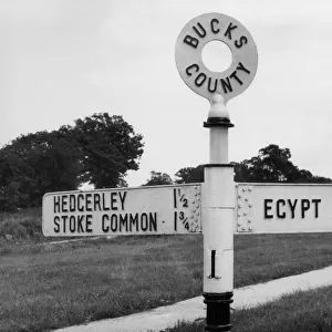 A curious signpost for a village called Egypt, in the heart of Buckinghamshire