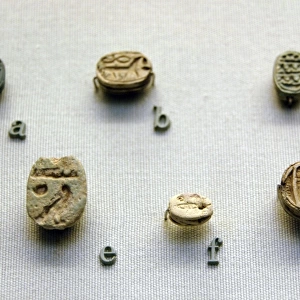 Faience scarabs. 7th-6th centuries BC. From Isis Tomb, Italy