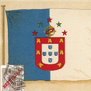 Flag of Portugal and Abilio Manuel Guerra Junqueiro