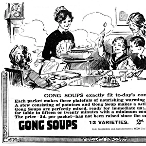 Gong Soups advertisement, WW1