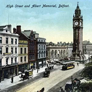 High Street and Albert Memorial, Belfast, Northern Ireland
