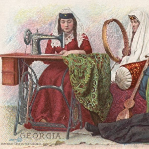 Lady from Georgia using a Singer Sewing Machine
