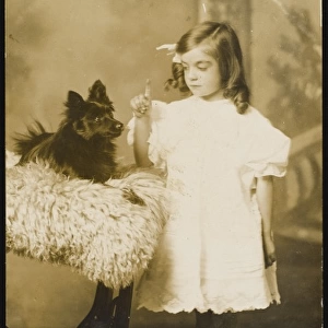 Little Girl and Pet Dog